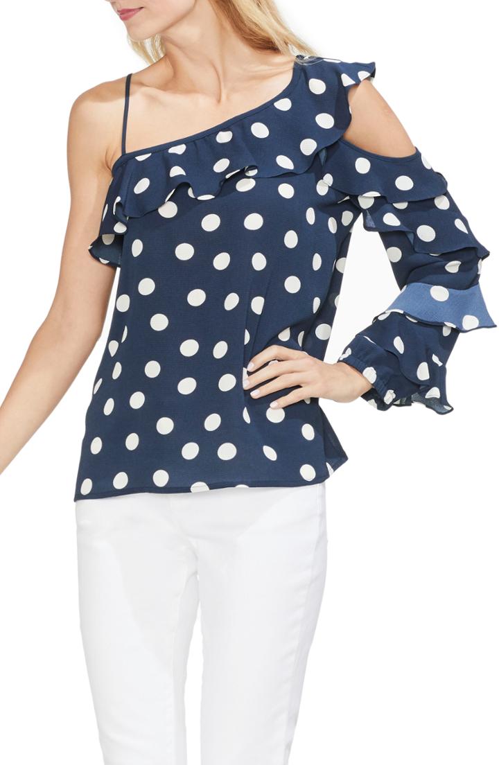 Women's Vince Camuto Asymmetrical Ruffle Sleeve Top - Blue