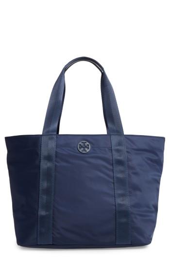 Tory Burch Large Quinn Nylon Tote - Blue