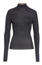 Women's Acne Studios Ribbed Wool Turtleneck Sweater - Grey