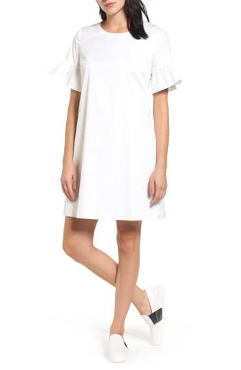 Women's Halogen Tie Back Ruffle Sleeve Dress - White