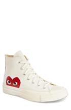 Men's Comme Des Garcons Play X Converse Chuck Taylor - Hidden Heart High Top Sneaker .5 M - White