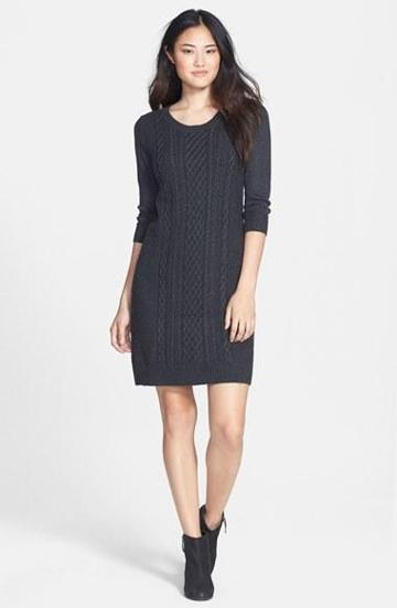 Caslon Cable Knit Sweater Dress (regular &