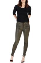 Women's Paige Edgemont Ankle Skinny Leather Pants - Green