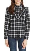 Women's Kate Spade New York Rustic Plaid Flannel Shirt - Black