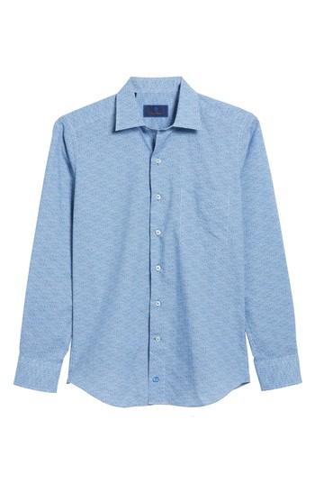Men's David Donahue Fit Microprint Sport Shirt
