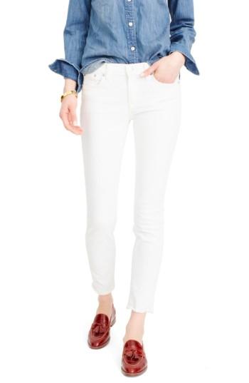 Petite Women's J.crew Toothpick Jeans P - White