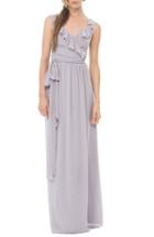 Women's Ceremony By Joanna August 'lacey' Ruffle Wrap Chiffon Gown