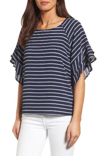 Women's Bobeau Soft Flutter Sleeve Top - Blue