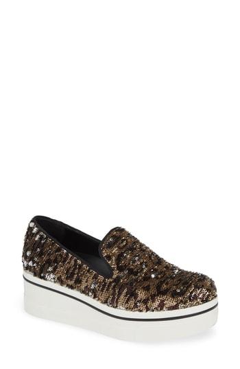 Women's Stella Mccartney Binx Stars Flip Sequin Platform Sneaker Us / 40eu - Metallic