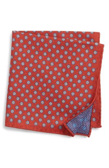 Men's Canali Medallion Pocket Square, Size - Red