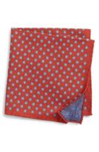 Men's Canali Medallion Pocket Square, Size - Red