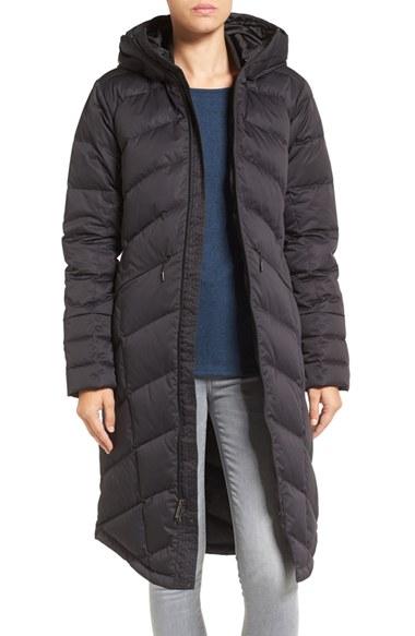 Women's Nau Oblique Down Trench Coat - Black