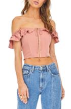 Women's Astr The Label Abella Off The Shoulder Crop Top - Pink