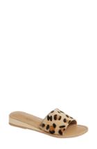 Women's Coconuts By Matisse Tiki Genuine Calf Hair Slide Sandal M - Beige