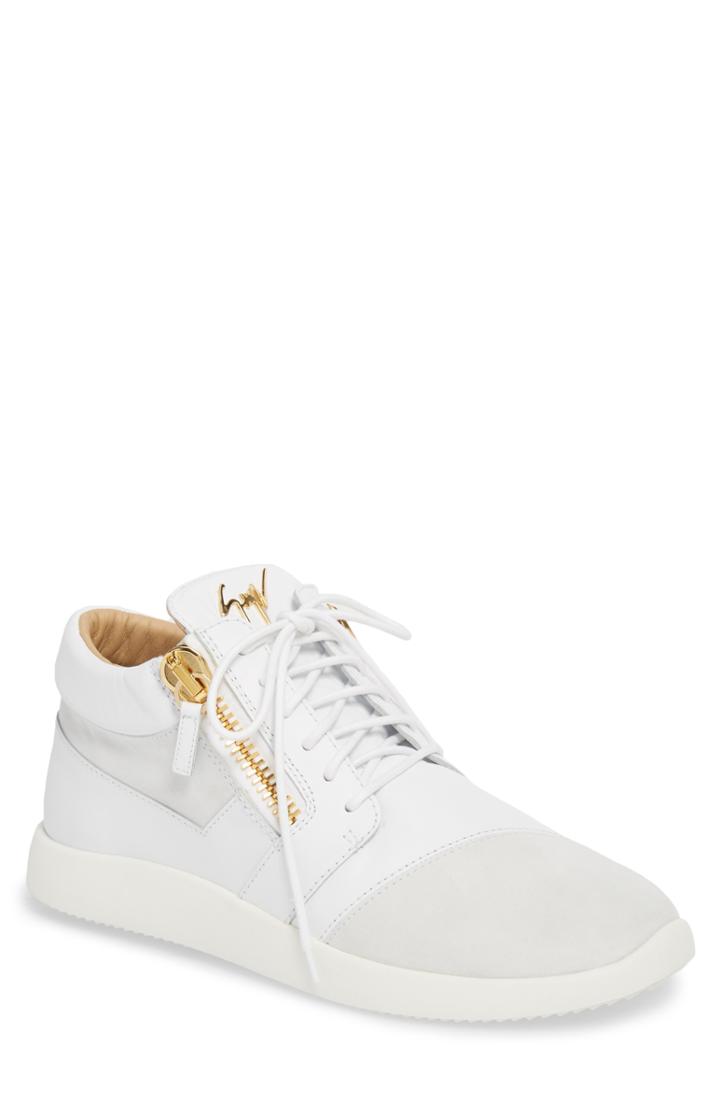 Men's Giuseppe Zanotti Double Zip Trainer Sneaker Us / 40eu - White