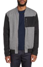 Men's Boss Skiles 06 Mixed Media Bomber Jacket - Grey