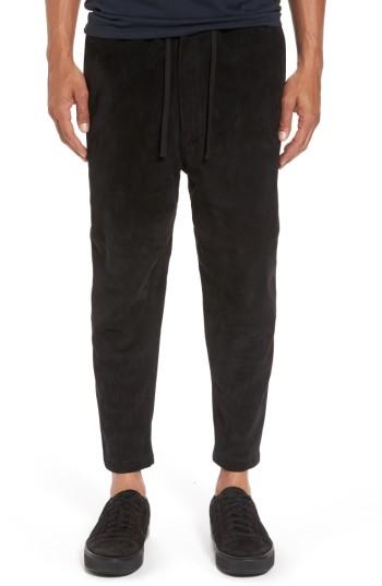 Men's Vince Suede Jogger Pants - Black