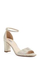 Women's L.k. Bennett 'helena' Ankle Strap Block Heel Sandal Us / 35eu - Ivory