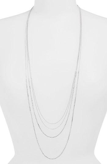 Tasha Long Multistrand Necklace Silver/