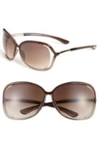 Women's Tom Ford 'raquel' 63mm Oversized Open Side Sunglasses - Transparent Bronze
