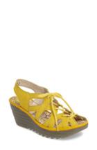 Women's Fly London Yapi Wedge Sandal Us / 35eu - Yellow