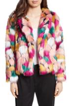 Women's Milly Faux Fur Jacket, Size - Pink