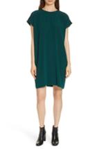 Women's Eileen Fisher Silk Tunic Dress, Size - Green