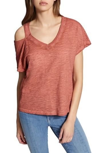 Women's Sanctuary Shoulder Cutout Cotton Top, Size - Brown