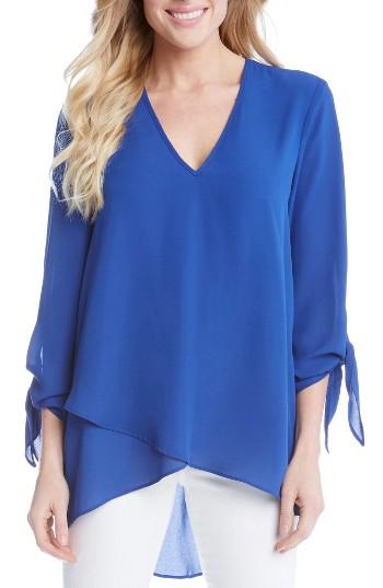Women's Karen Kane Crossover Front Tie Sleeve Top