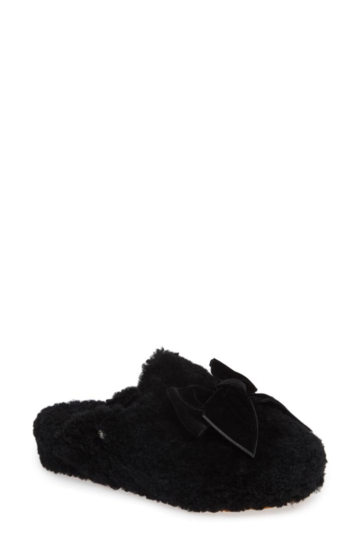 Women's Ugg Addison Velvet Bow Genuine Shearling Slipper