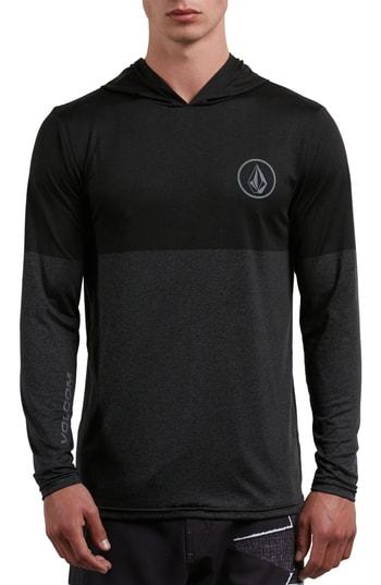 Men's Volcom Lido Hooded Surf Shirt - Black