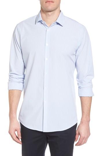 Men's Mizzen+main Caldwell Slim Fit Stripe Sport Shirt - Blue