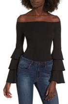 Women's Soprano Ruffle Sleeve Off The Shoulder Bodysuit