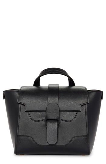 Senreve Mini Maestra Pebbled Leather Satchel - Black