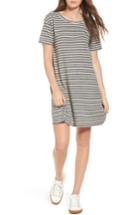 Women's Current/elliott Stripe Knit T-shirt Dress - Grey