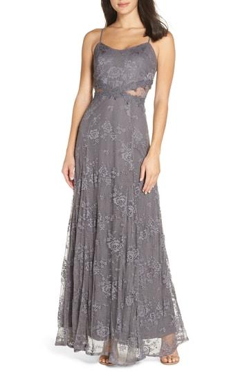 Women's Heartloom Elaina Handkerchief Bodice Gown - Grey