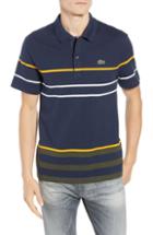 Men's Lacoste Regular Fit Stripe Cotton Polo (s) - Blue