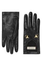 Women's Gucci Horsebit Nappa Leather Gloves - Black