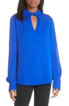 Women's Milly Riley Stretch Silk Top - Blue
