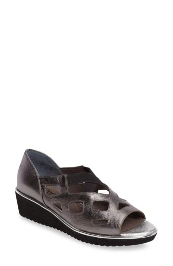 Women's J. Renee Valent Cut Out Wedge Sandal B - Metallic
