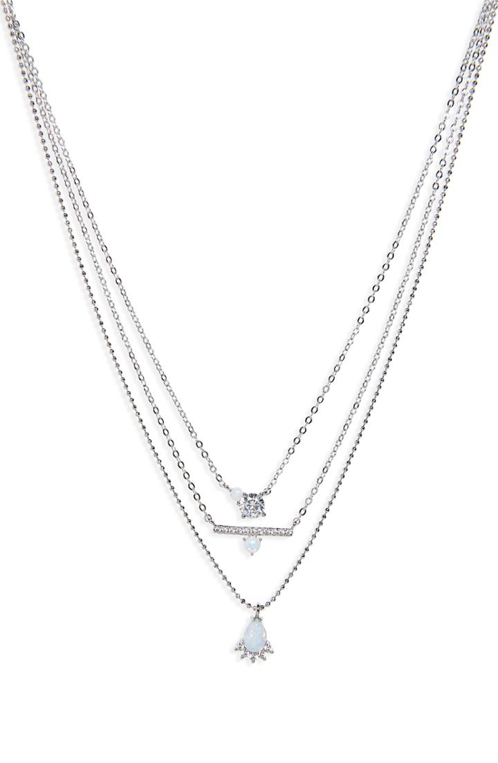 Women's Nordstrom Stone & Crystal Layered Pendant Necklace