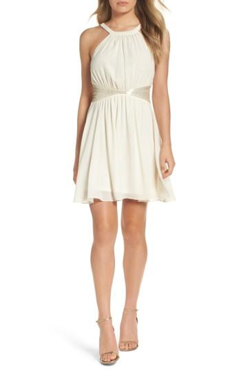 Women's Lulus One More Night Beaded Skater Dress
