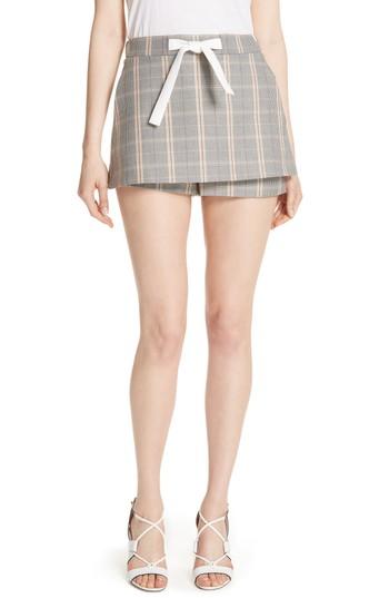 Women's Maje Plaid Skirt Front Shorts Us / 36 Fr - Grey