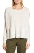 Women's Nordstrom Signature Button Detail Cashmere Sweater - Beige