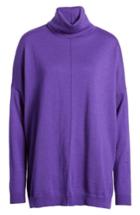 Women's Eileen Fisher Merino Wool Boxy Turtleneck Sweater - Purple