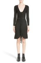 Women's Alexander Wang Knotted Fringe Knit Dress - Black