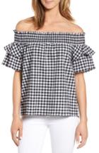 Women's Caslon Off The Shoulder Ruffle Sleeve Top - Black