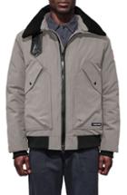 Men's Canada Goose Bromley Slim Fit Down Bomber Jacket With Genuine Shearling Collar, Size - Grey