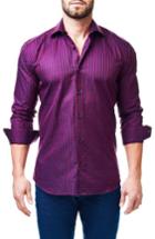 Men's Maceoo Check Sport Shirt (s) - Burgundy