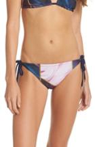 Women's Ted Baker London Balmoral Marble Reversible String Bikini Bottoms - Blue